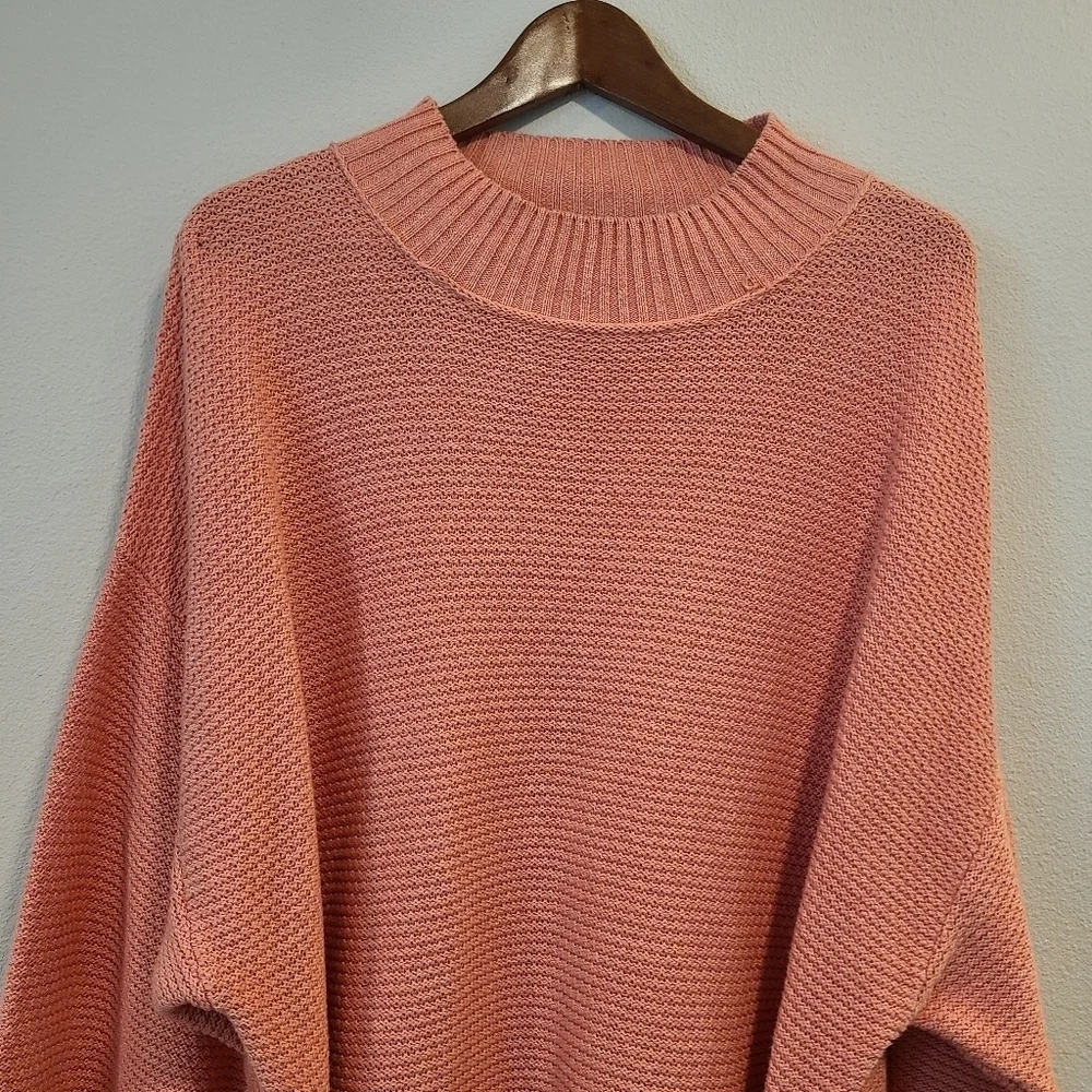 Free People Beach Byron Coral Belted Oversized Sweater